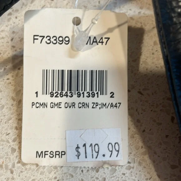 Coach NWT Limited Edition Black Pebbled Leather Game Over' Wristlet MSRP $120 - Picture 4 of 6